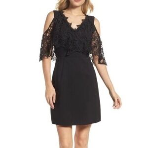 Kobi Halperin “Kena” Black Cold Shoulder Sheath Dress Size 4